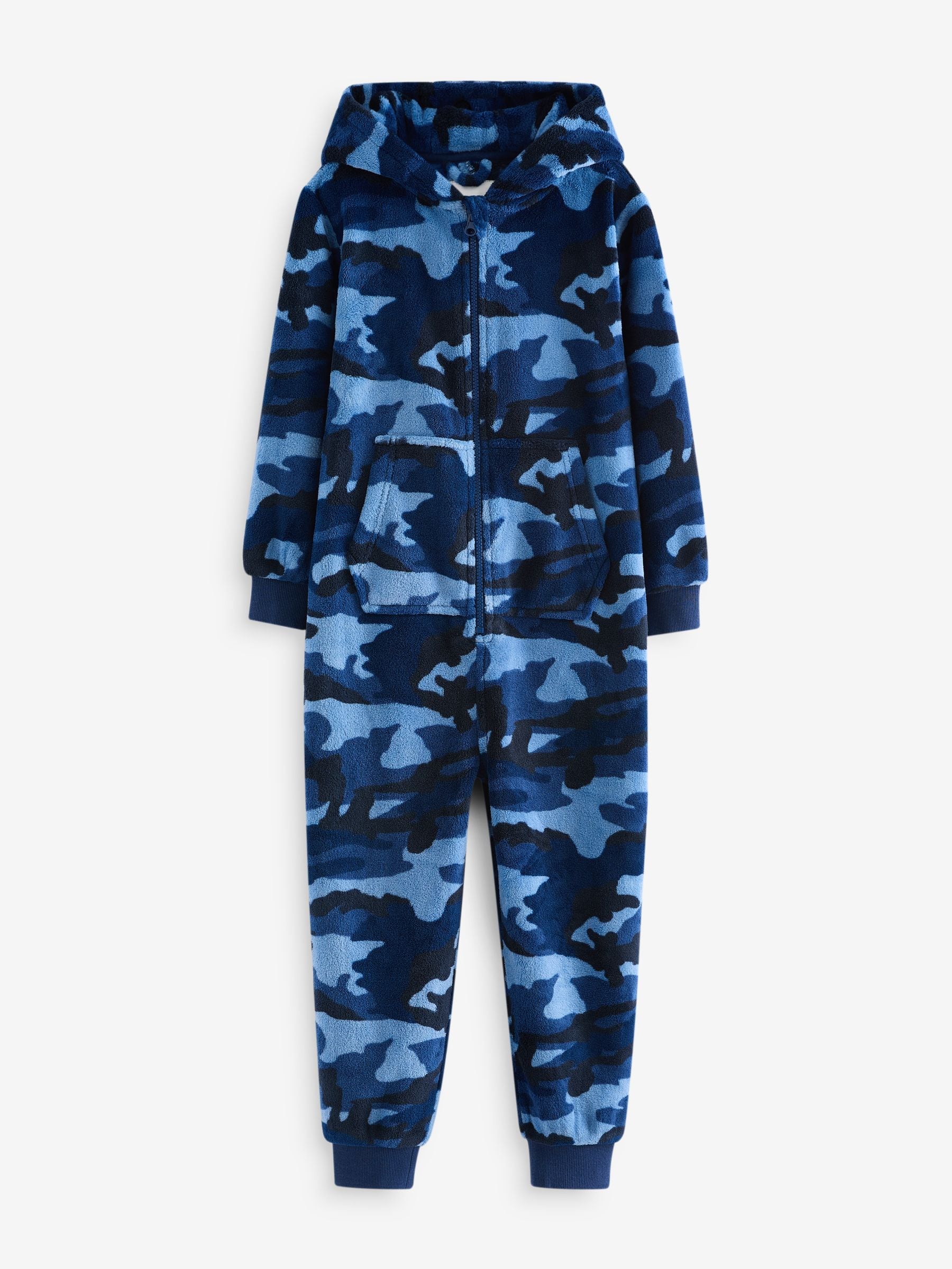 Blauw - All-in-ones fleece pyjama (3-16jr)