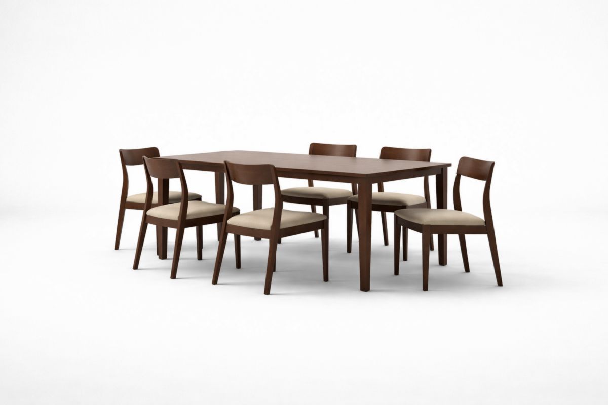Essgruppe Massivholz Braun Beige Polsterung