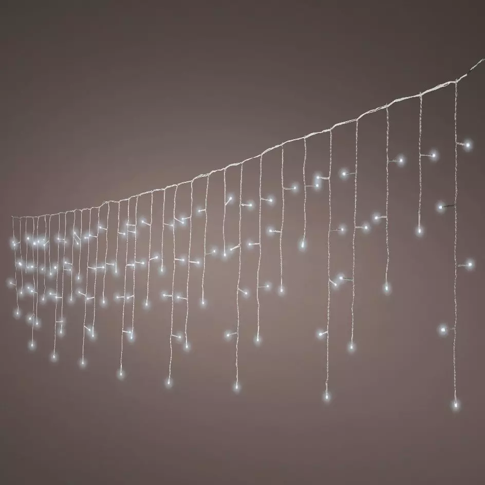 Stalactite lumineuse 30 m 900 LED Stars Grande hauteur XL Timer Blanc froid