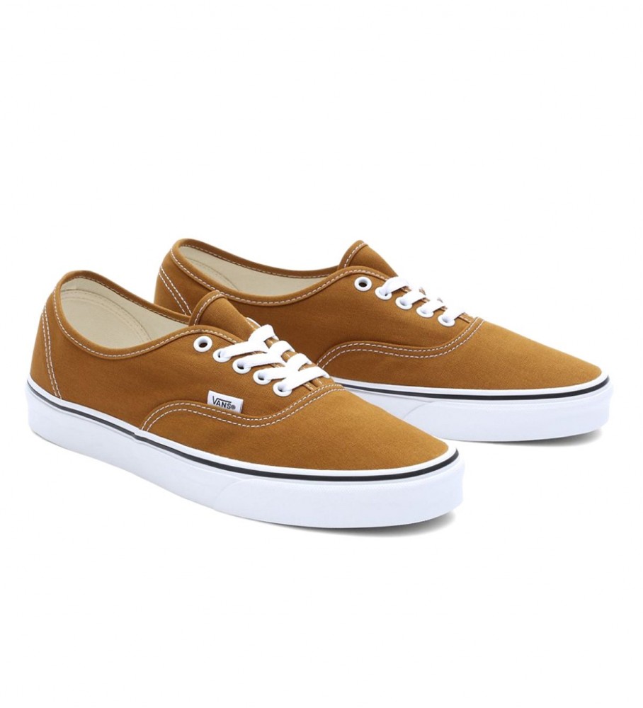 Tênis Vans Authentic de couro marrom