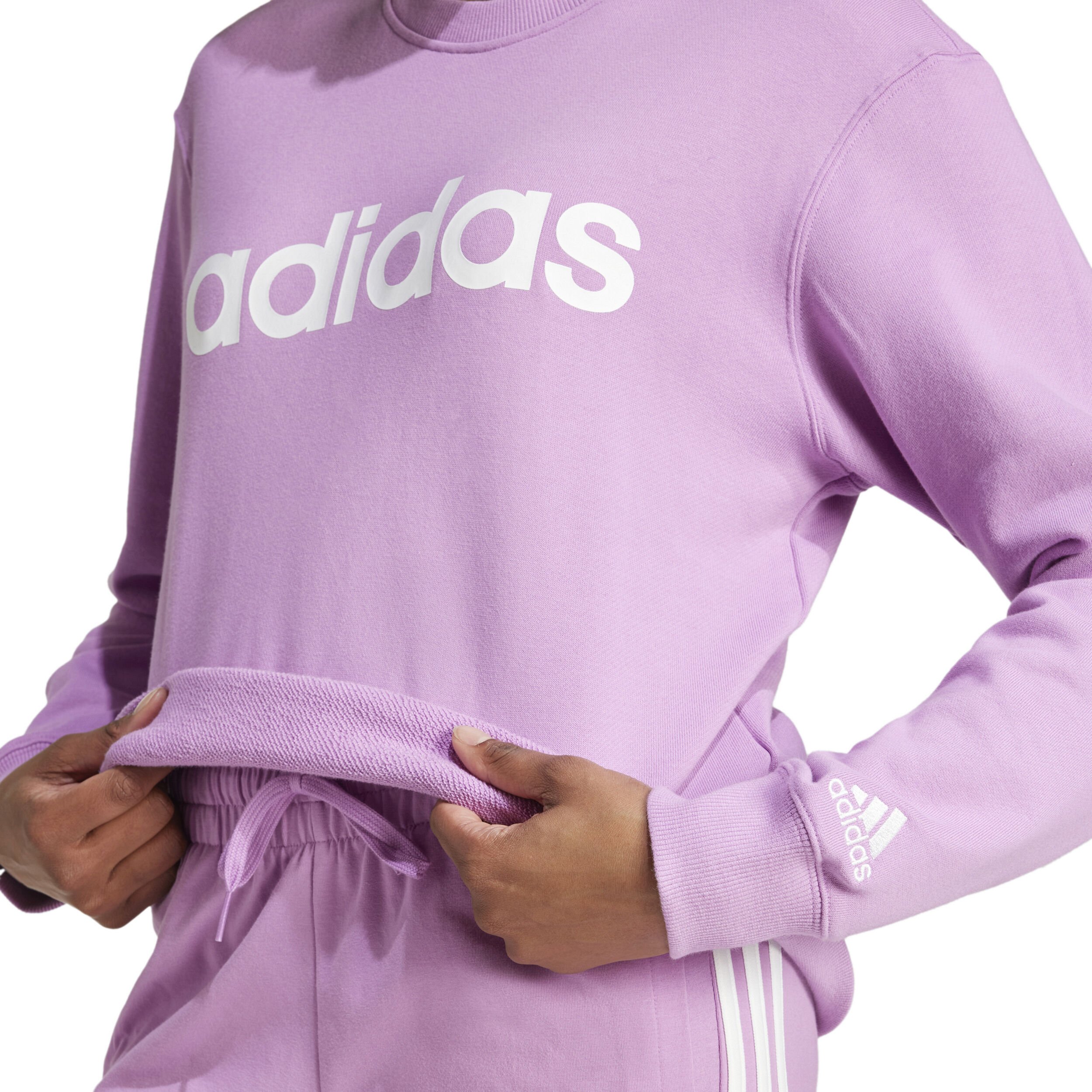 adidas Linear French Terry Sweat-shirt Femmes - Rosé