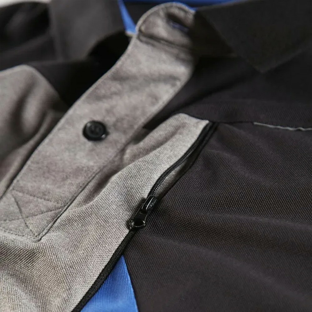 Polo de travail horten noir/gris chiné - taille xl