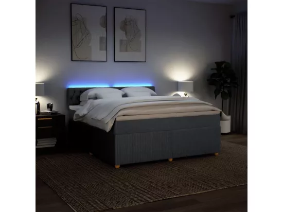 Sommier à lattes de lit avec matelas Gris foncé 180x200cm Tissu