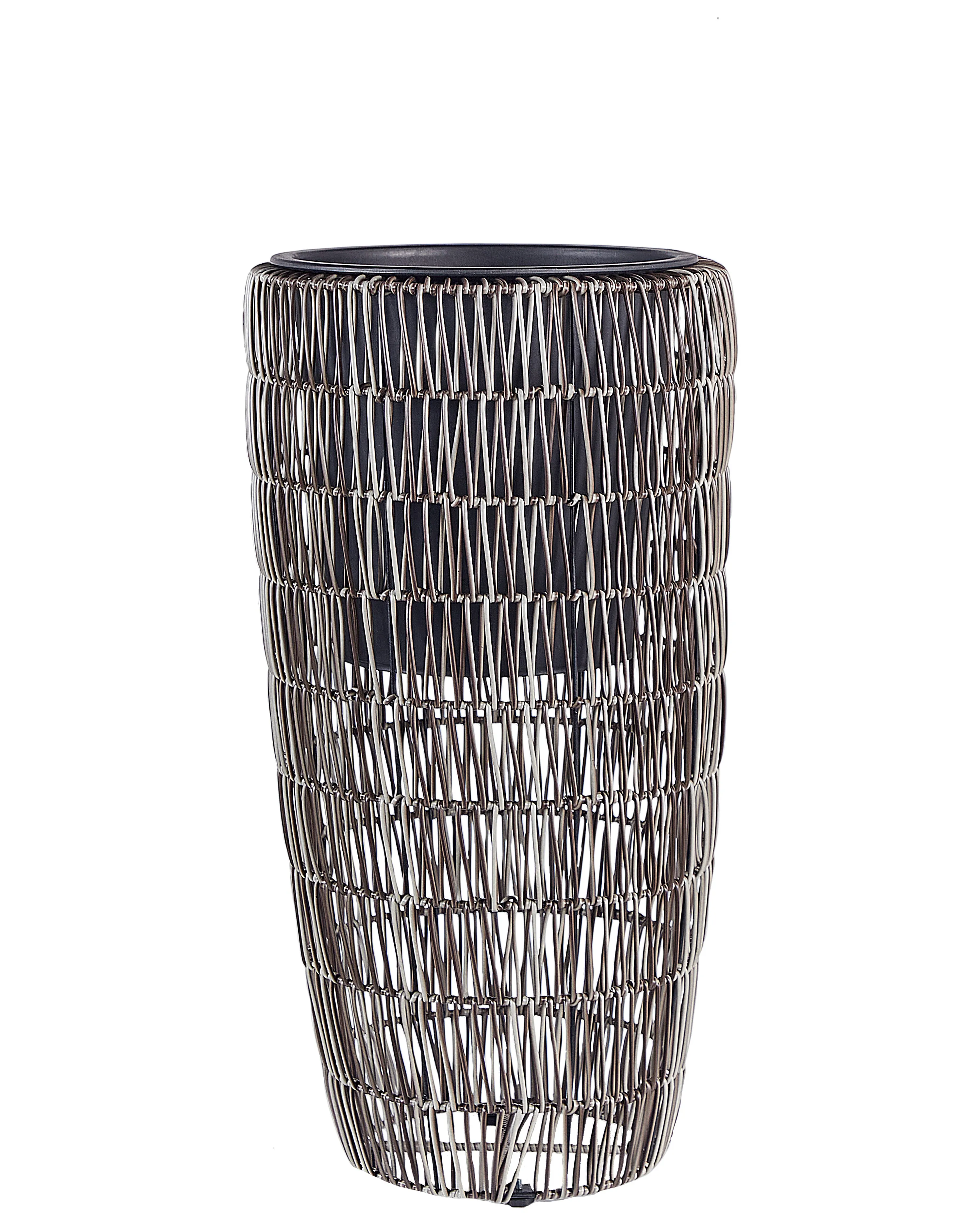 Set van 2 bloempotten CHELONE PE rotan 26/34 cm Bruin