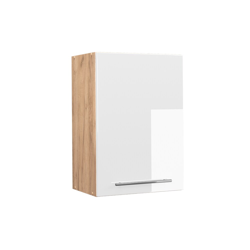 Vicco Hängeschrank Küchenschrank Küchenmöbel Fame-Line Eiche Weiß modern 50 cm Küche Einbauküche Hängeschrank Drehtür Einlegeboden Küchenzeile Hochglanz