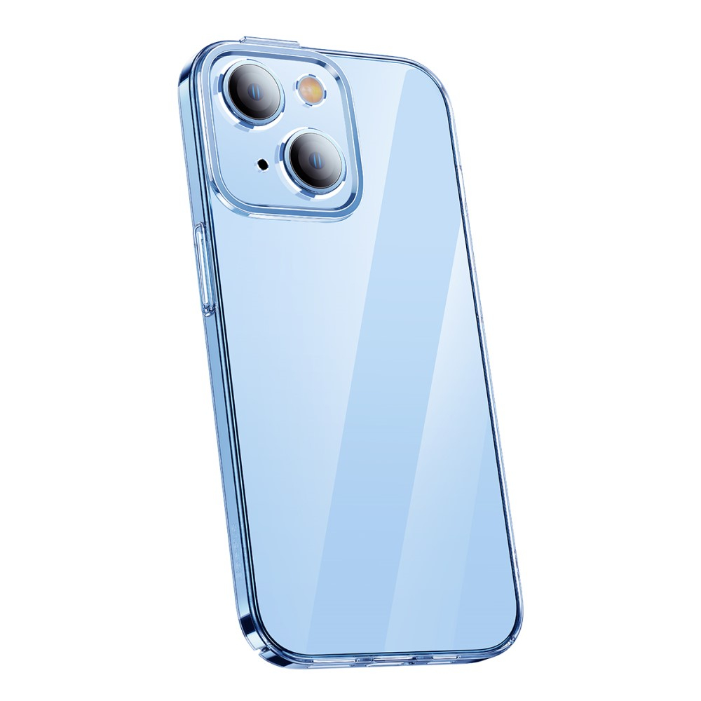 iPhone 14 Crystal Hardcase Hülle Ultra Thin mit Kameraschutz   Display Panzerglas - Transparent