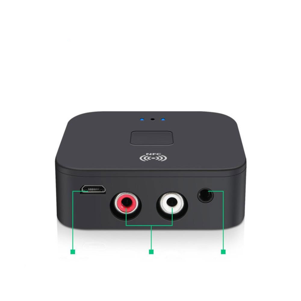 2in1 NFC Bluetooth 5.0 HD Audio Receiver mit 3.5mm Klinke / Cinch  - Schwarz