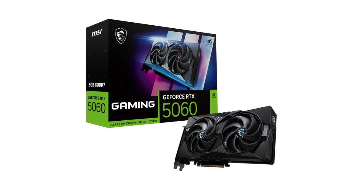 MSIGeForce RTX 5060 8G GAMING OC grafische kaart  (3x DisplayPort, 1x HDMI)