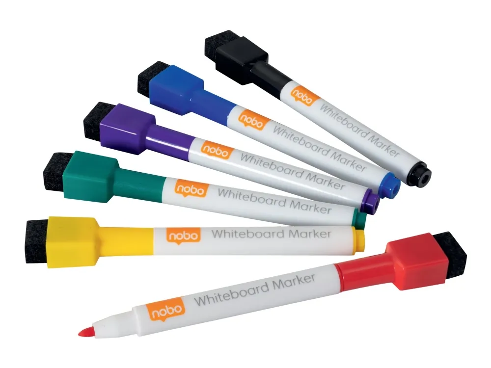 Whiteboardmarker Mini Nobo til glassboard med 6 stk. ass. farver