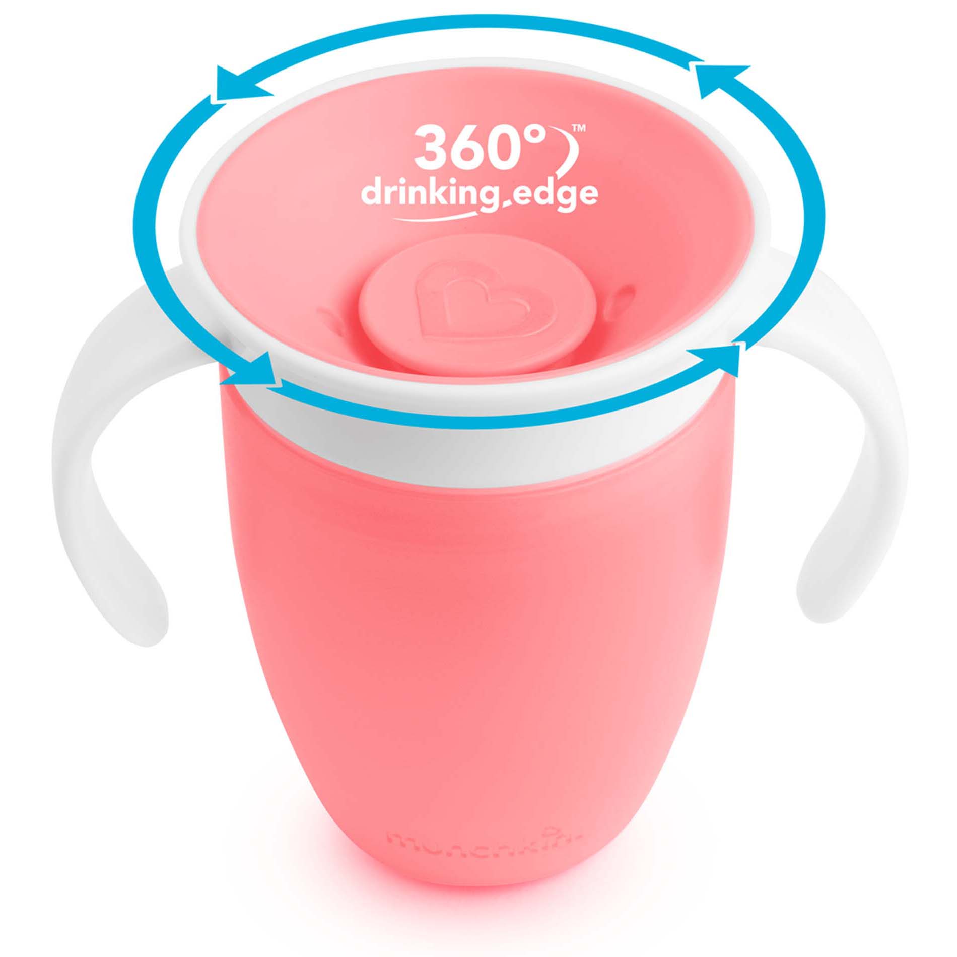 Munchkin drinkbeker miracle 360 graden 207ml 6+ maanden roze
