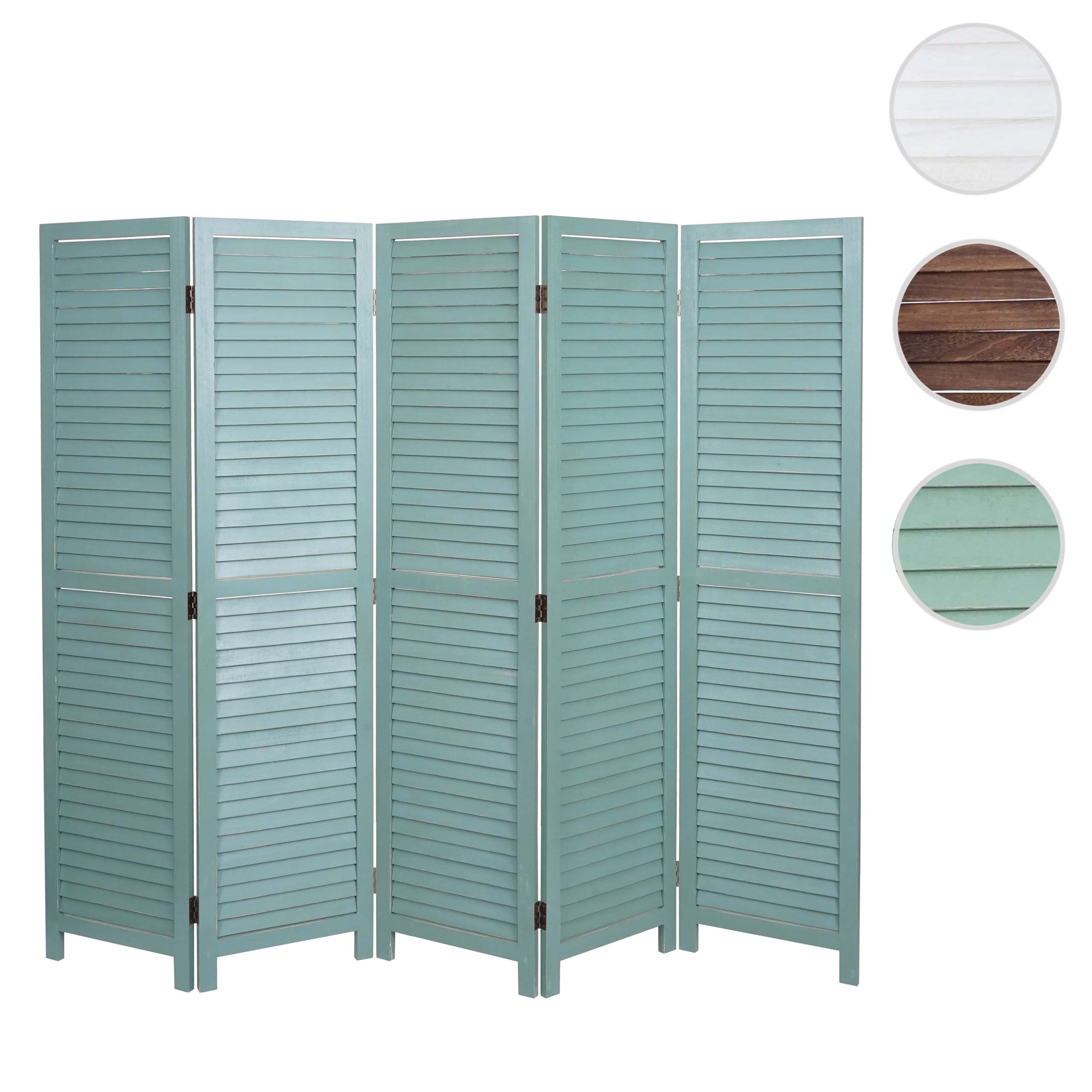 Paravent MCW-C30, Raumteiler Trennwand Sichtschutz, Shabby-Look Vintage, 170x205cm ~ grün