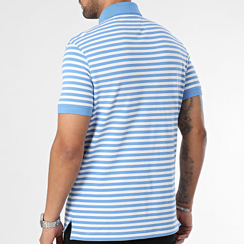 Polo Manches Courtes A Rayures Regular 1985 7770 Bleu Blanc