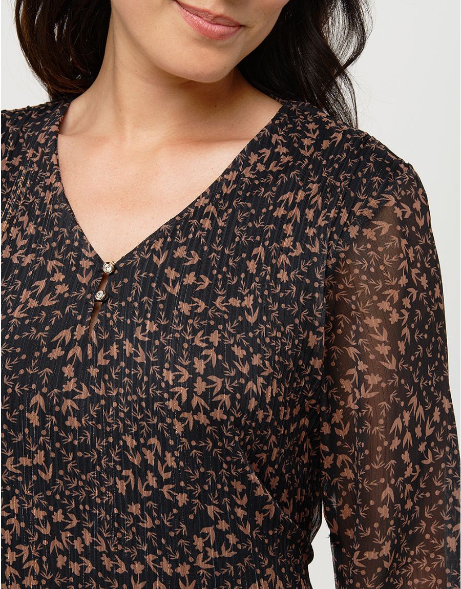 Robe fluide plissée noire