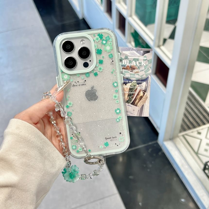 Pixel Dream - Klavertjevier telefoonhoesje / bandje / set - Apple iPhone 16 Pro Max / 16 Pro / 16 Plus / 16 / 15 Pro Max / 15 Pro / 15 Plus / 15 / 14 Pro Max / 14 Pro / 14 Plus / 14 / SE / 13 Pro Max / 13 Pro / 13