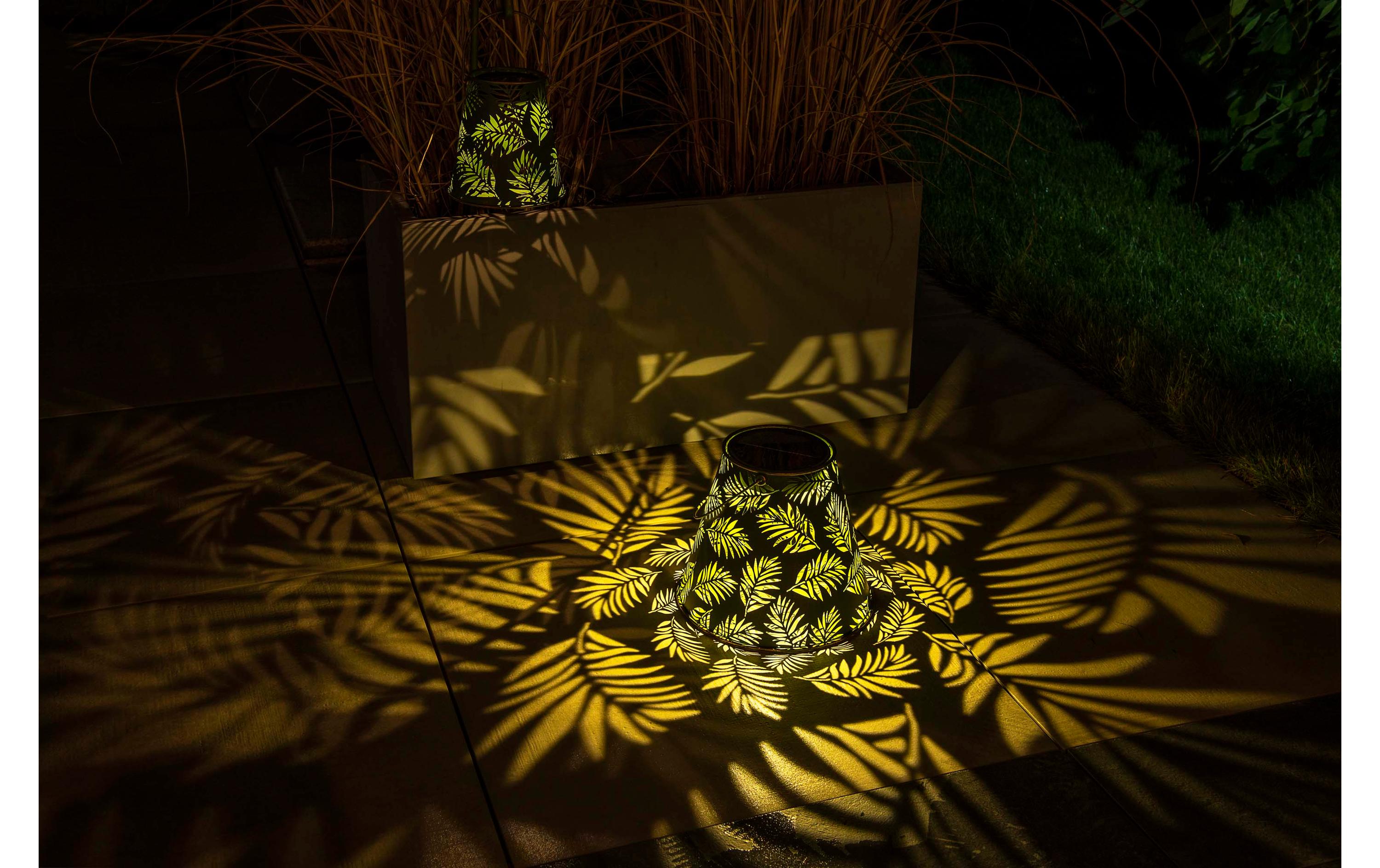 Laterne Solar Antic Bamboo, Ø 15 x 16 cm, GrünSolarleuchte zum Aufstellen oder Aufhängen