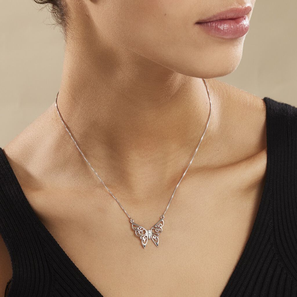 Collier Volantia Argent Blanc