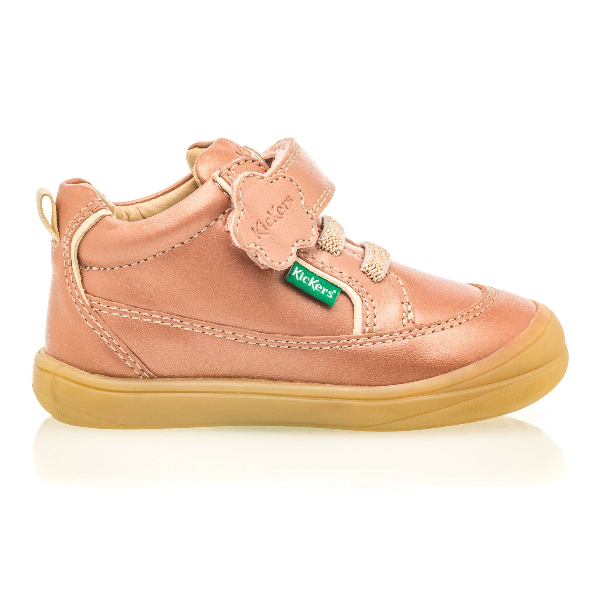 Baskets hautes Bébé fille en cuir rose