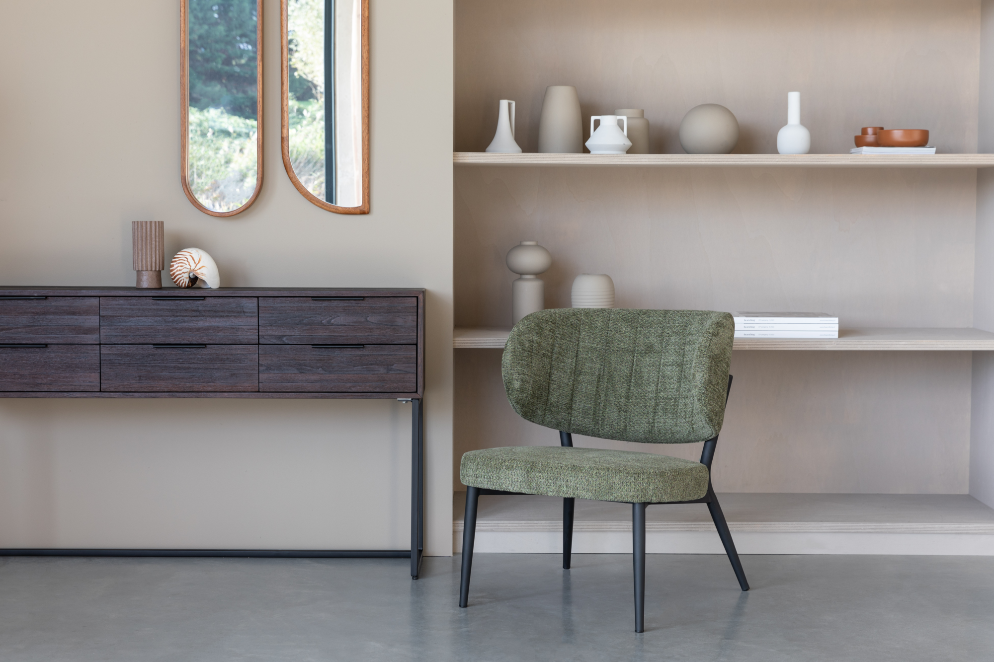Fauteuil Sanne groen grijs