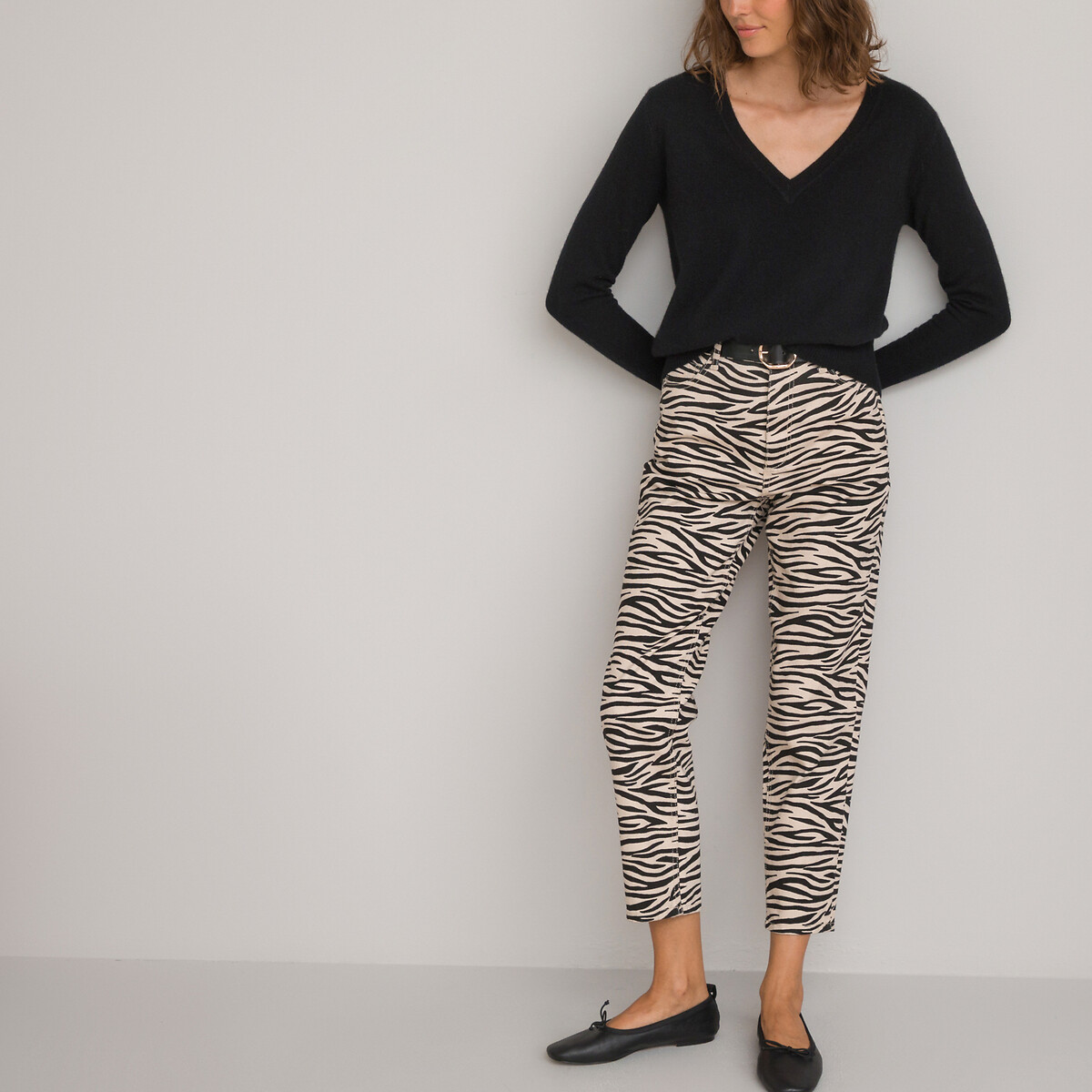COLEÇÃO LA REDOUTE<br>Sapatilhas de couro com laço
