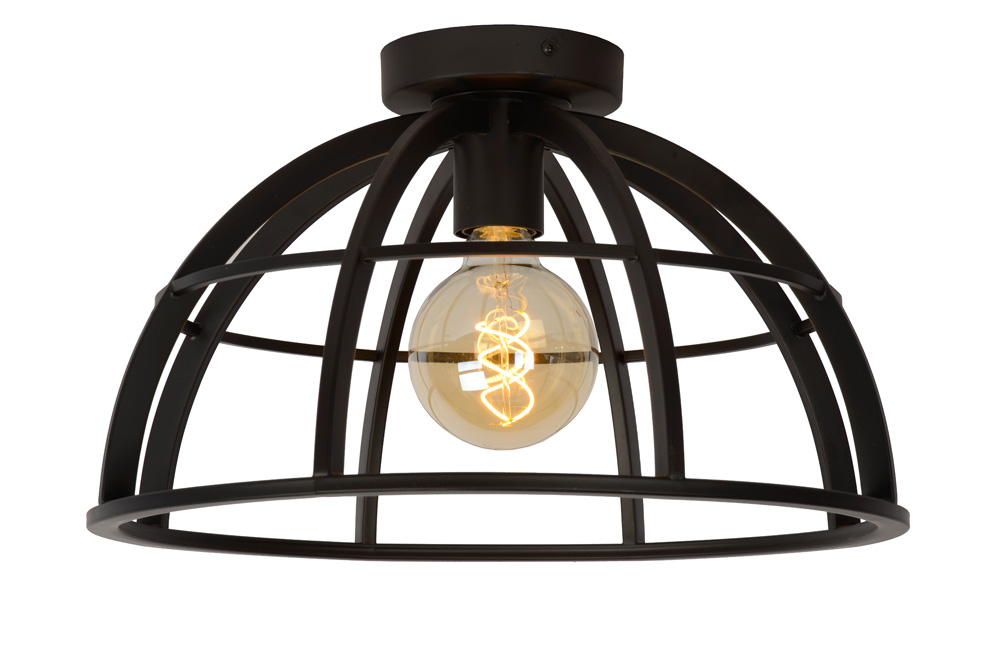 Lucide Dikra plafondlamp 40cm 1x E27 zwart