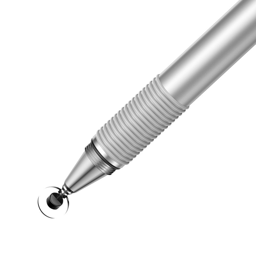 2in1 Kapazitiver Präzisions Stylus Touch Pen   Kugelschreiber - Silber