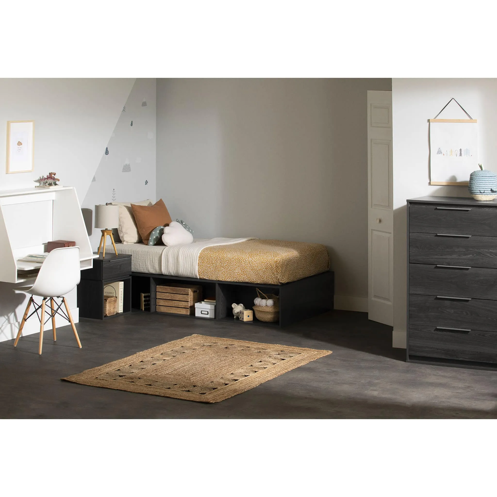 South Shore Commode 5 tiroirs - Hourra Chêne gris