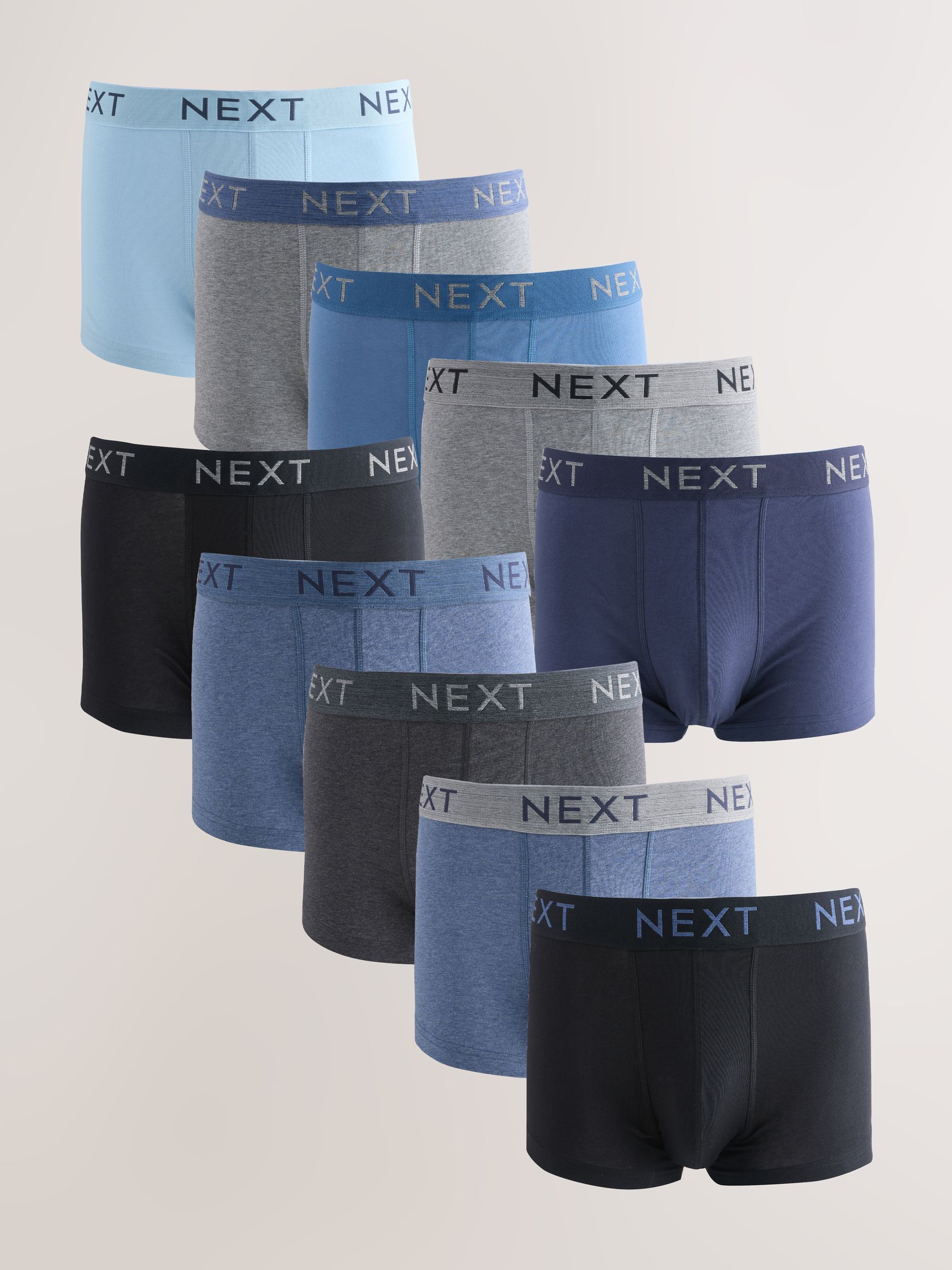 Gemêleerd blauw/grijs - Hipster boxers van katoenrijke mix