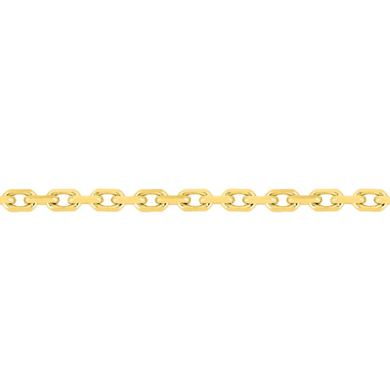 Chaîne mixte 40 cm - Maille Forçat diamanté - Or 18 Carats - Largeur 1.75 mm