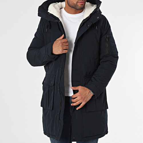 Parka Capuche Bleu Marine