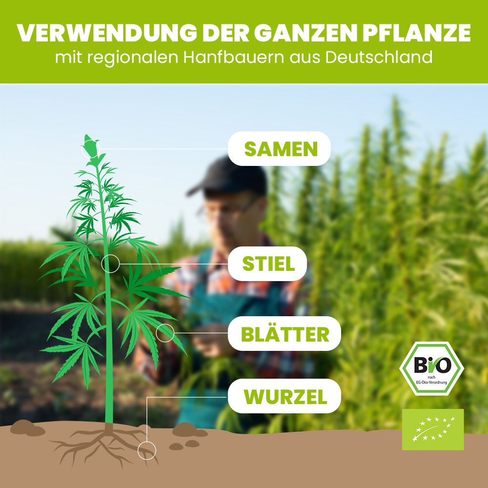 SANUUS® Bio Hanfsamen geschält 250g mit 30% Protein regional aus Bayern