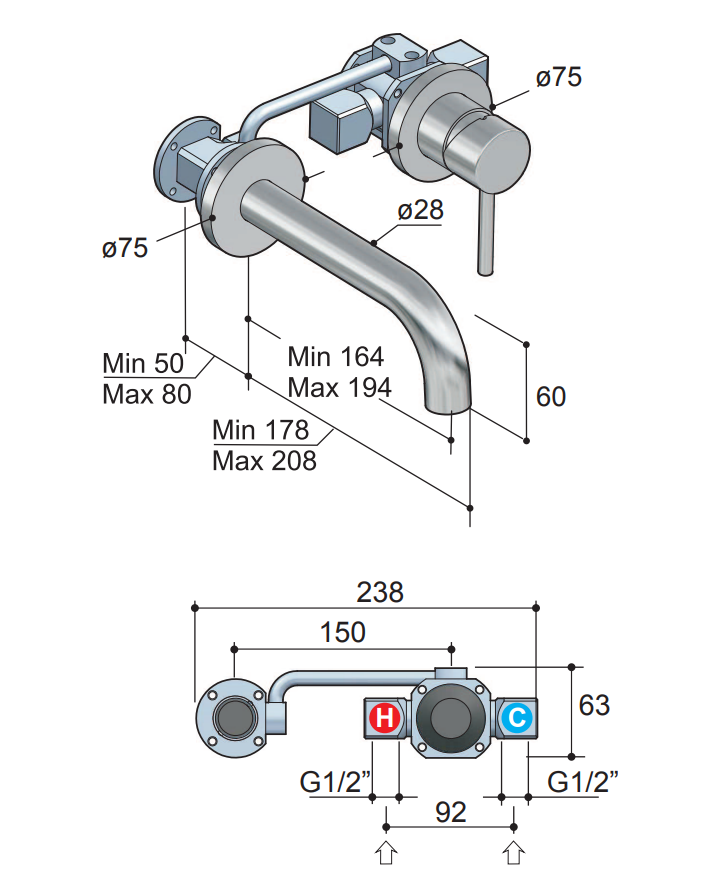 Hotbath Buddy Inbouw Wastafelkraan Geborsteld Nikkel B005J