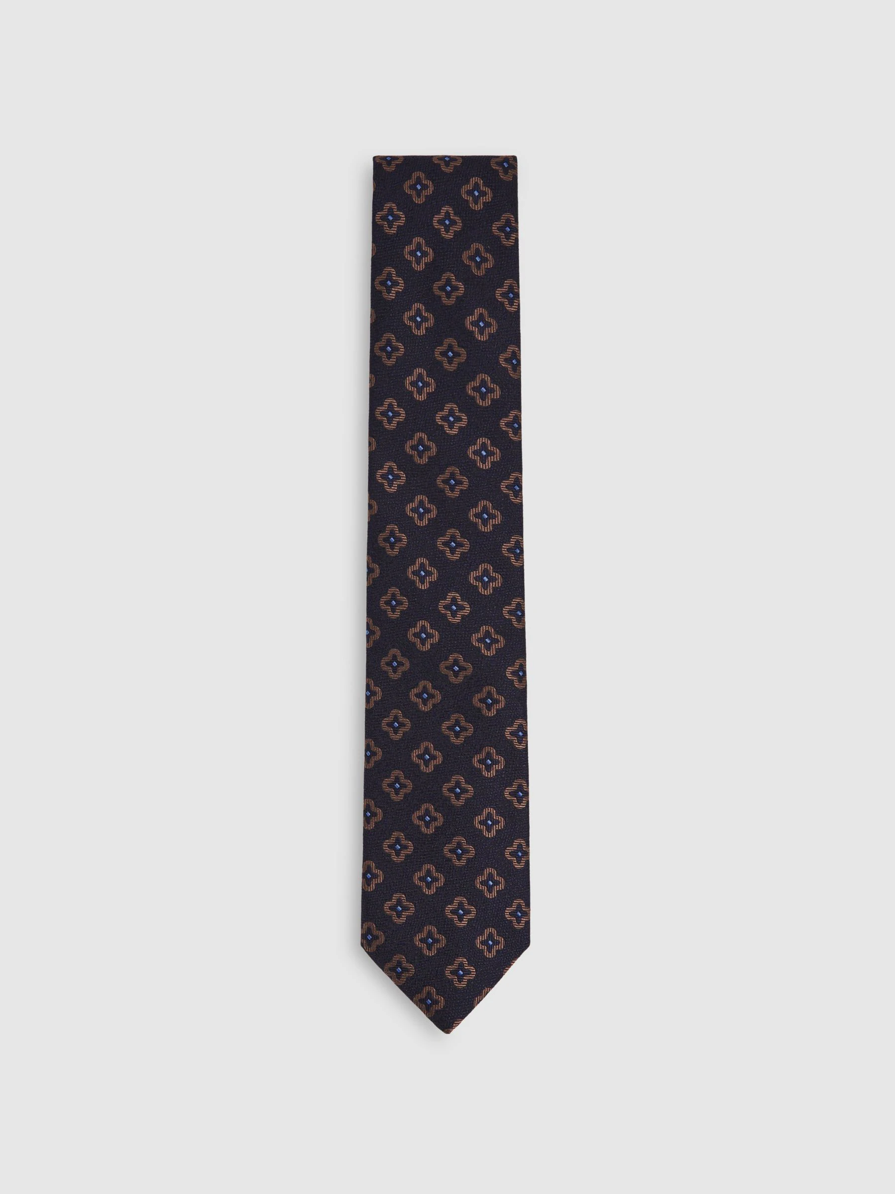 Reiss Omero Silk-Wool Floral-Medallion Tie