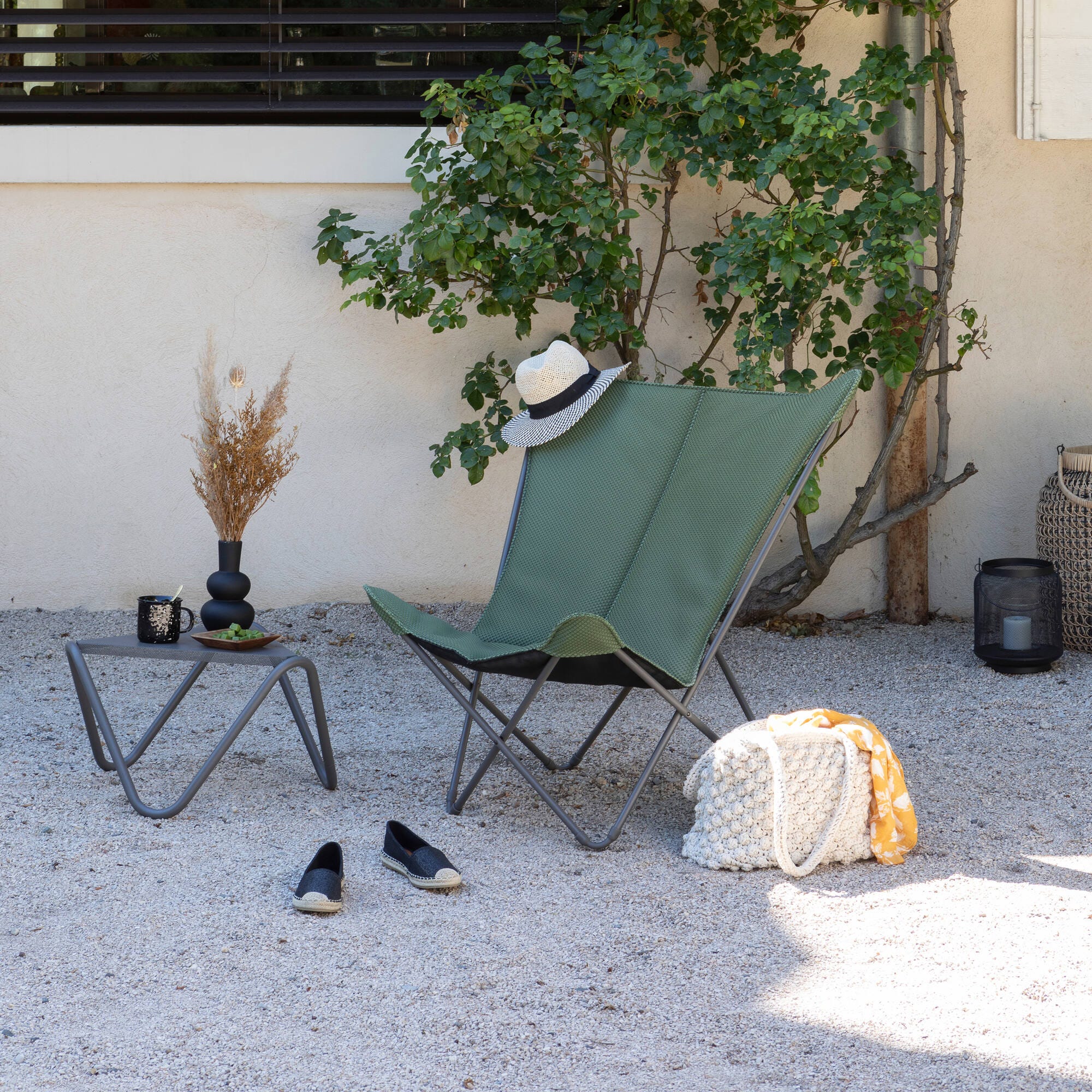 Gepolsterter Breiter Butterfly Chair Pop Up XL BeComfort® Grün Olive