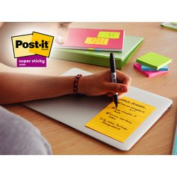 Bloc-notes super sticky notes, 101 x 152 mm, ligné