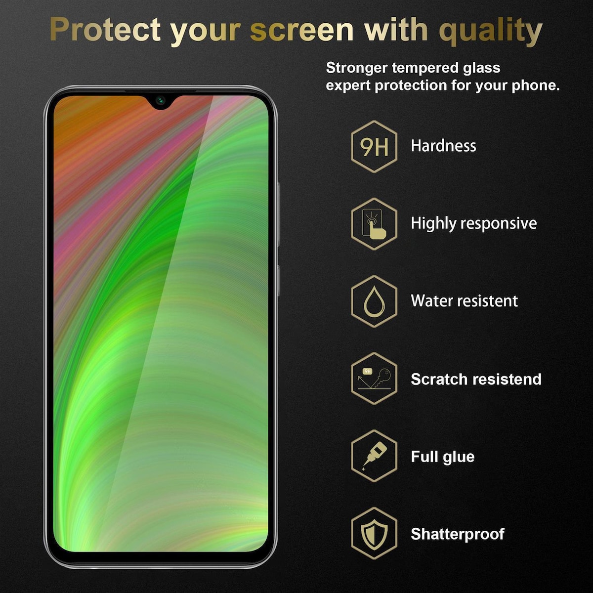 Xiaomi RedMi NOTE 8T Skjermbeskytter Skärmskydd (svart)