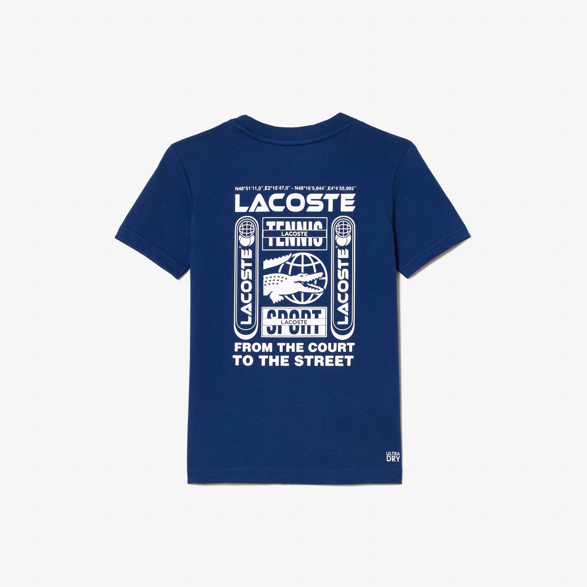 LACOSTE Baumwoll-Jersey Tennis T-Shirt T-Shirts & Hemden - Blau - Lacoste - Jungen