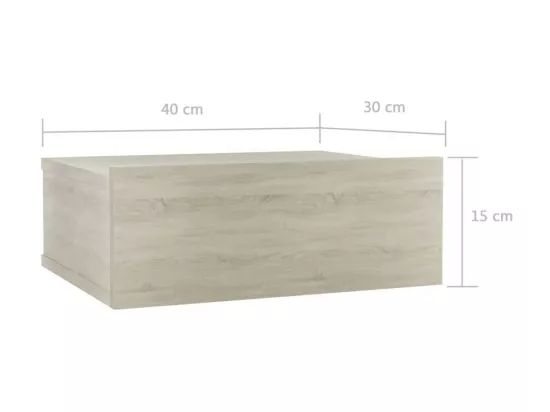 Tables de chevet flottantes 2 pcs Chêne sonoma 40x30x15