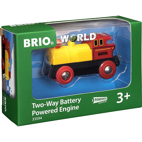 BRIO 33594 Batteridrevet tovejs lokomotiv, rødt/gult