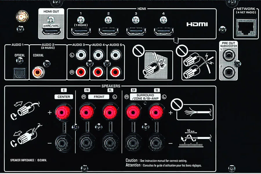 Yamaha RX-V4A   Cabasse Eole 4 5.1 Noir Chaînes Grand Spectacle