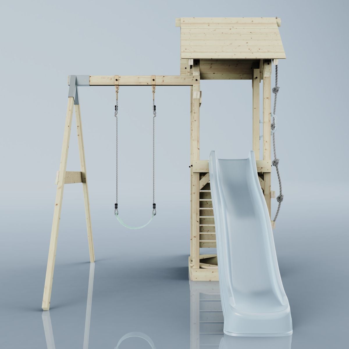 PolarPlay Göteborg houten speeltoren in blauw