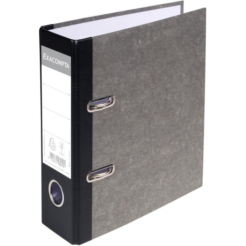 Classeur à levier cartonné Exacompta A5 - Dos 7 cm gris