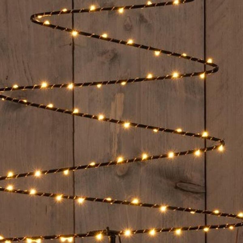 Anna's Collection - Tuinsteker - Zwart - Kerstboom met Verlichting - 33 x 103 cm