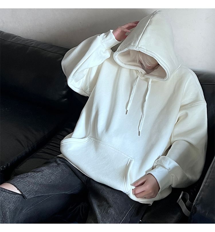 POSI - Effen hoodie met fleecevoering