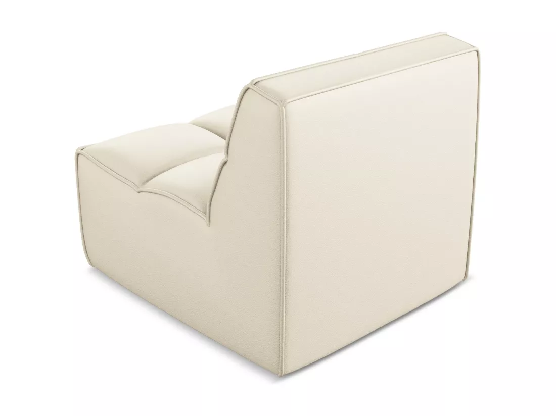 Fauteuil en Cuir artificiel - beige clair - KALAI