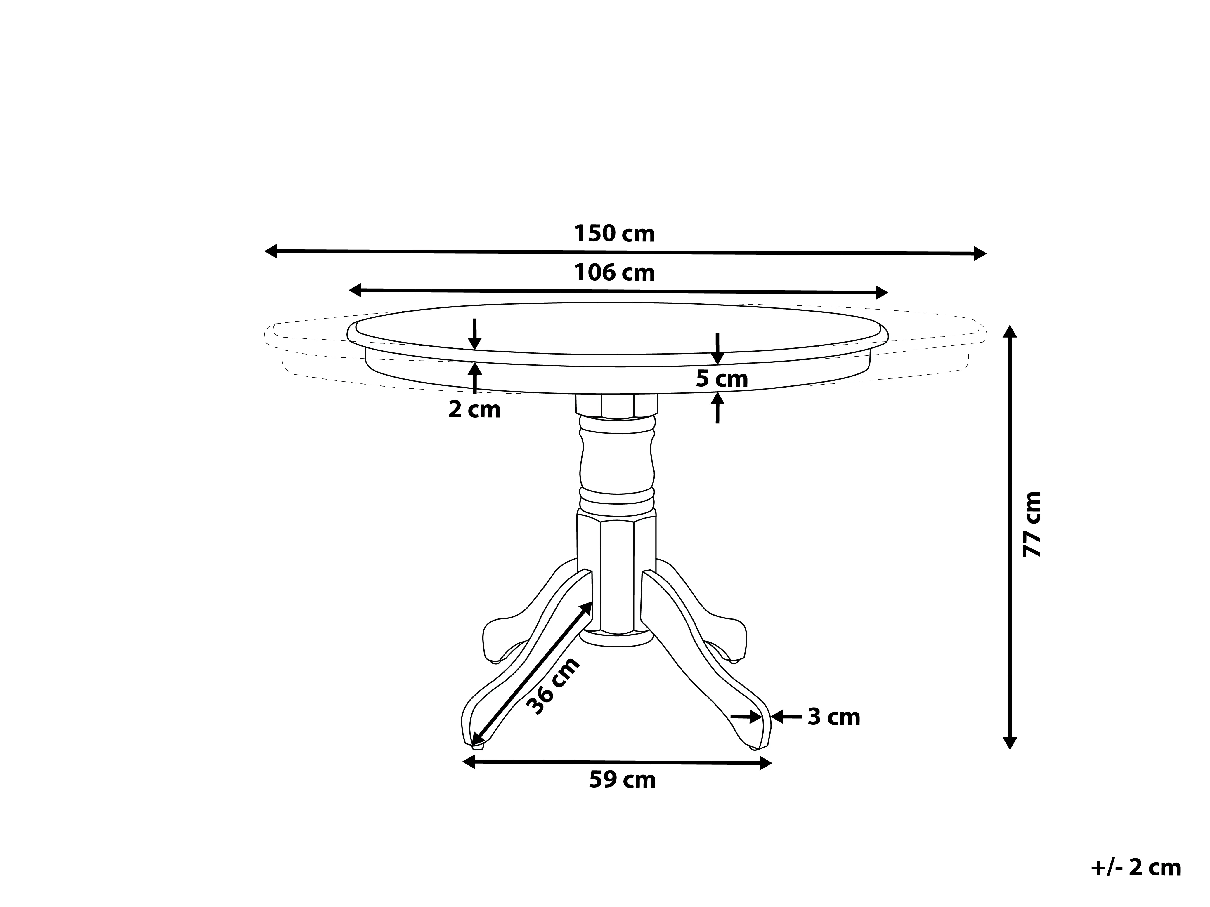Eettafel uitschuifbaar AKRON Licht essenhout 106 cm Hout 106/150 cm
