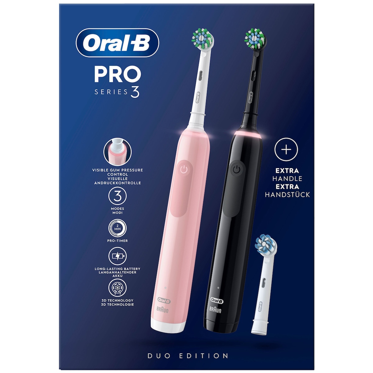 Oral-B Pro3 3900N elektrisk tannbørste 760277 (sort/rosa)