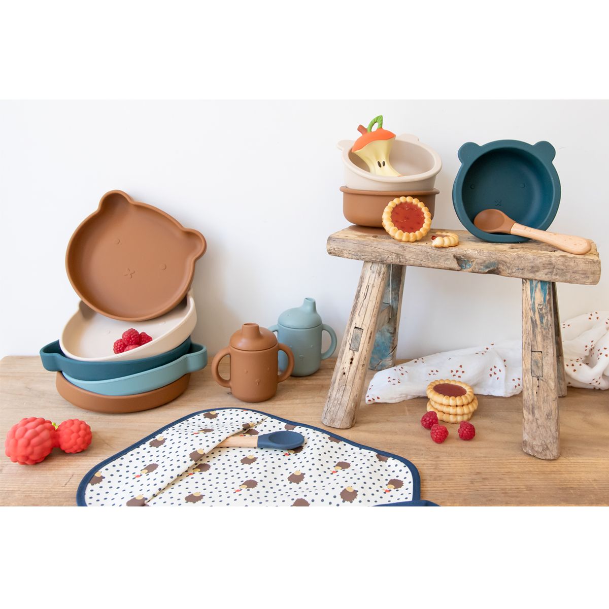 Assiette ours silicone camel Pause goûter