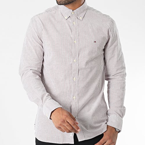 Chemise Manches Longues 1985 Flex Oxford Stripe 0935 Rose Beige