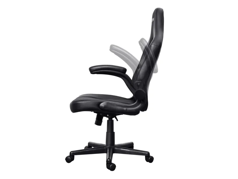 Trust GXT 703 RIYE - Spillestol - armstøtter - L-formet - vippe - drejeled - syntetisk læder, elastisk stof - sort