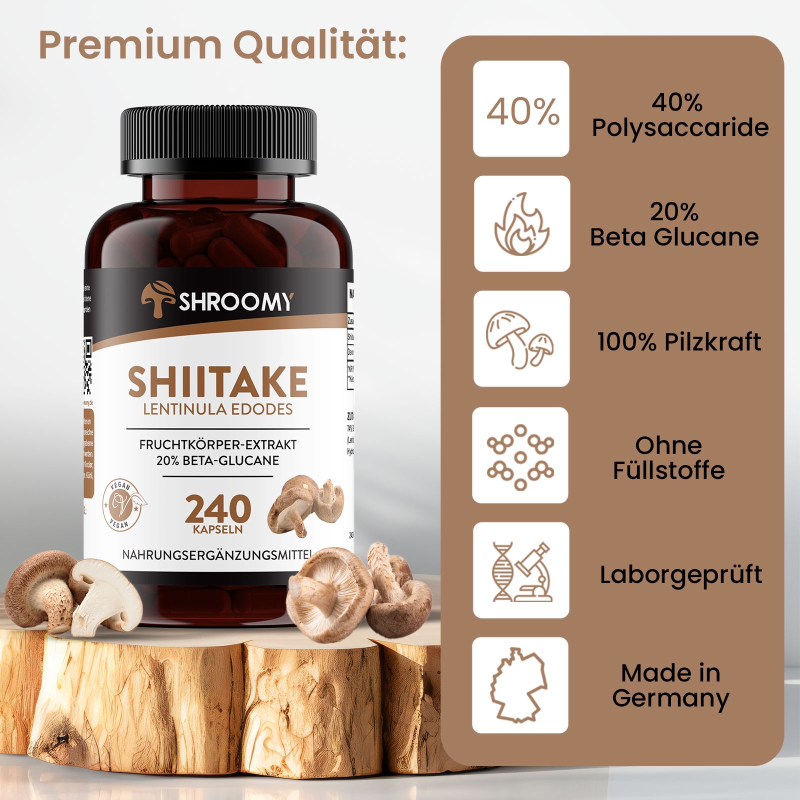 SHROOMY Shiitake Extrakt Kapseln